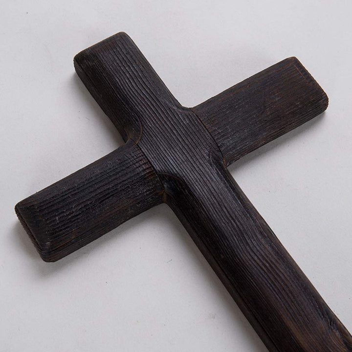 Wall Mounted Crosses Wooden Catholic Crucifix Jesus Christ Wooden Crosses Party Meditation, Religious Home Decor, Christian Wall Cross(Black)