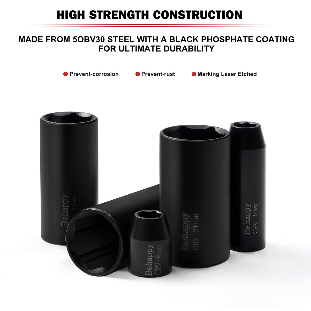 1/4 Drive Socket Wrench Set, 54PCS Socket Set, Drive Impact Socket Set with 72-Tooth Ratchet, Adaptor, CR-V, Metric(4-15mm) &amp; SAE(3/16-9/16), Deep/Standard, Extension Bar, Universal Joint