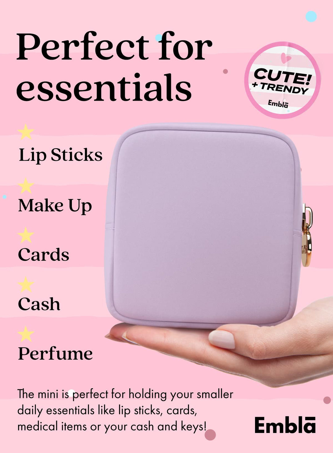 Embla Makeup Bag Travel Cosmetic Bag, Toiletry Bag, Cut