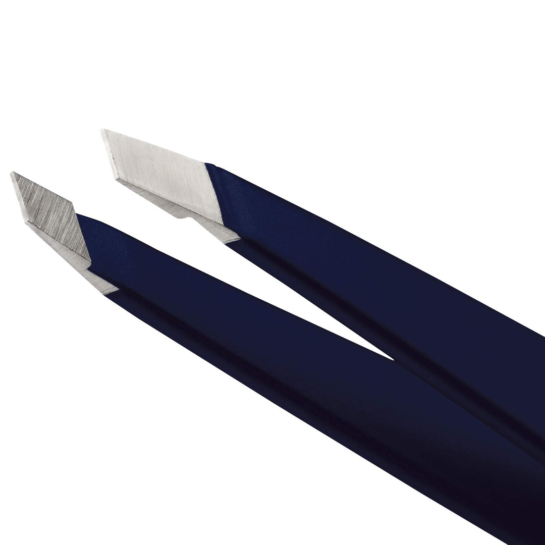 Exclusive Evening Blue Slant Tweezer - Hair Removal Tweezers, Stainless Steel