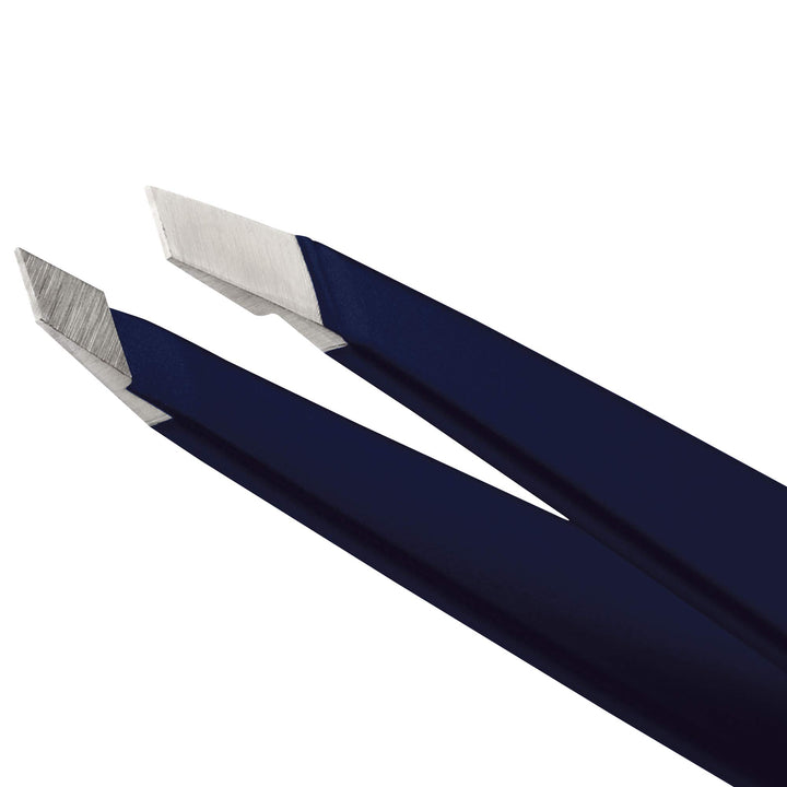 Exclusive Evening Blue Slant Tweezer - Hair Removal Tweezers, Stainless Steel