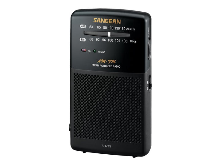 Sangean SR-35 AM/FM Pocket Analog Radio, Black