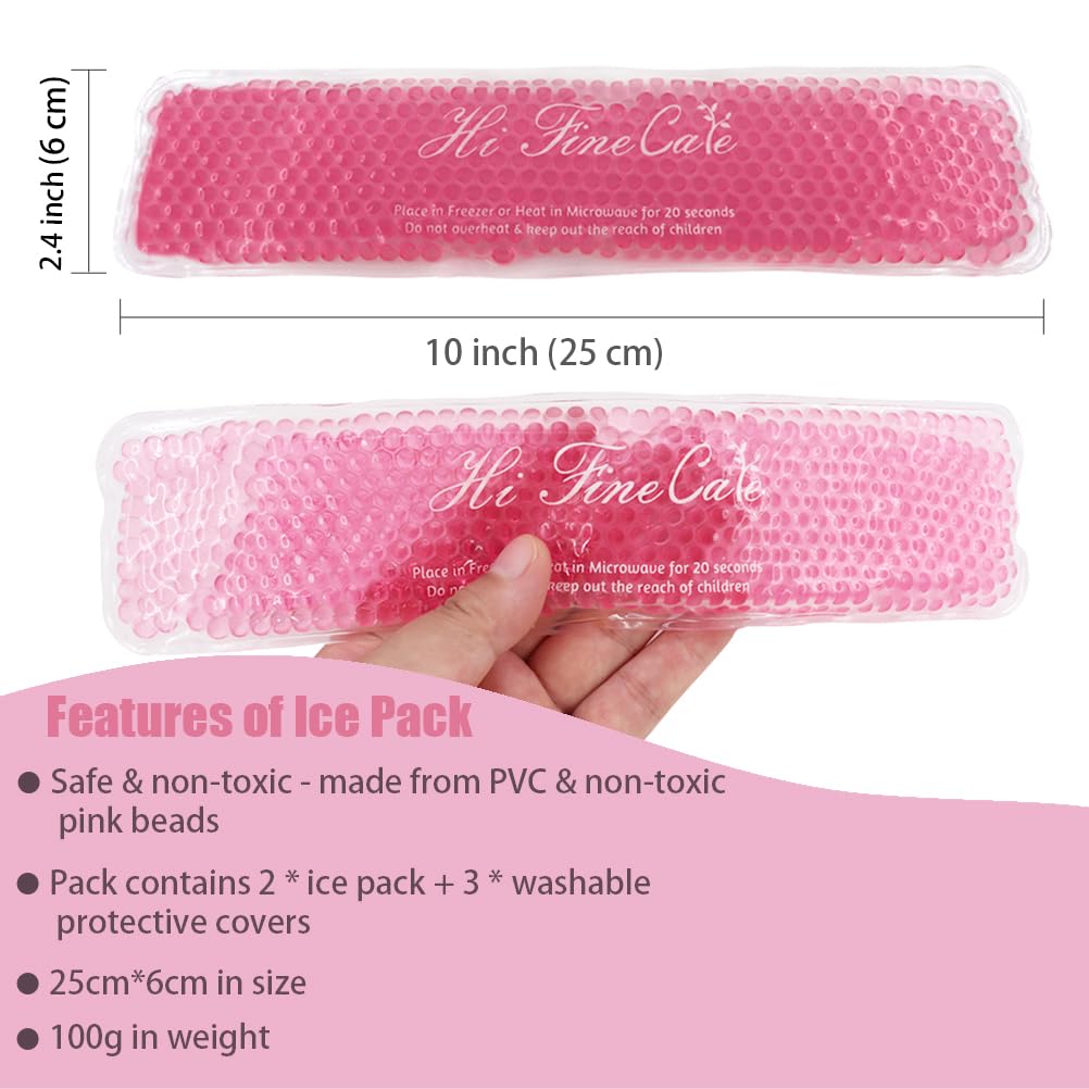 Reusable Perineal Cooling Pad for Postpartum &amp; Hemorrhoid Pain Relief, Hot &amp; Cold Packs for Women After Pregnancy and Delivery, 2 Ice Pack and 3 Cover (# Pink)