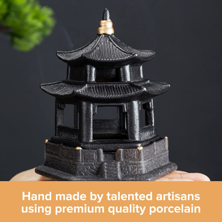 Mini Pagoda Lantern Stand - Asian Garden Decor - Japanese Decor Incense Burner - Zen Garden Sculptures &amp; Statues - Tabletop Pagoda Lantern Decor - Candle Holder - Feng Shui Yard Art - Oriental Decor