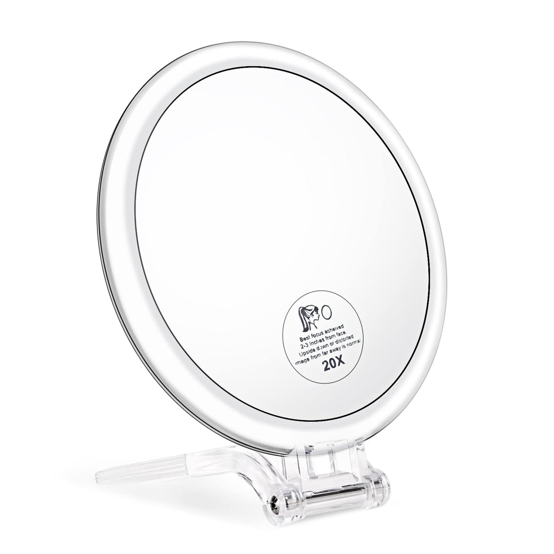 JMH Magnifying Handheld Mirror Double Sided, 1X 20X Mag
