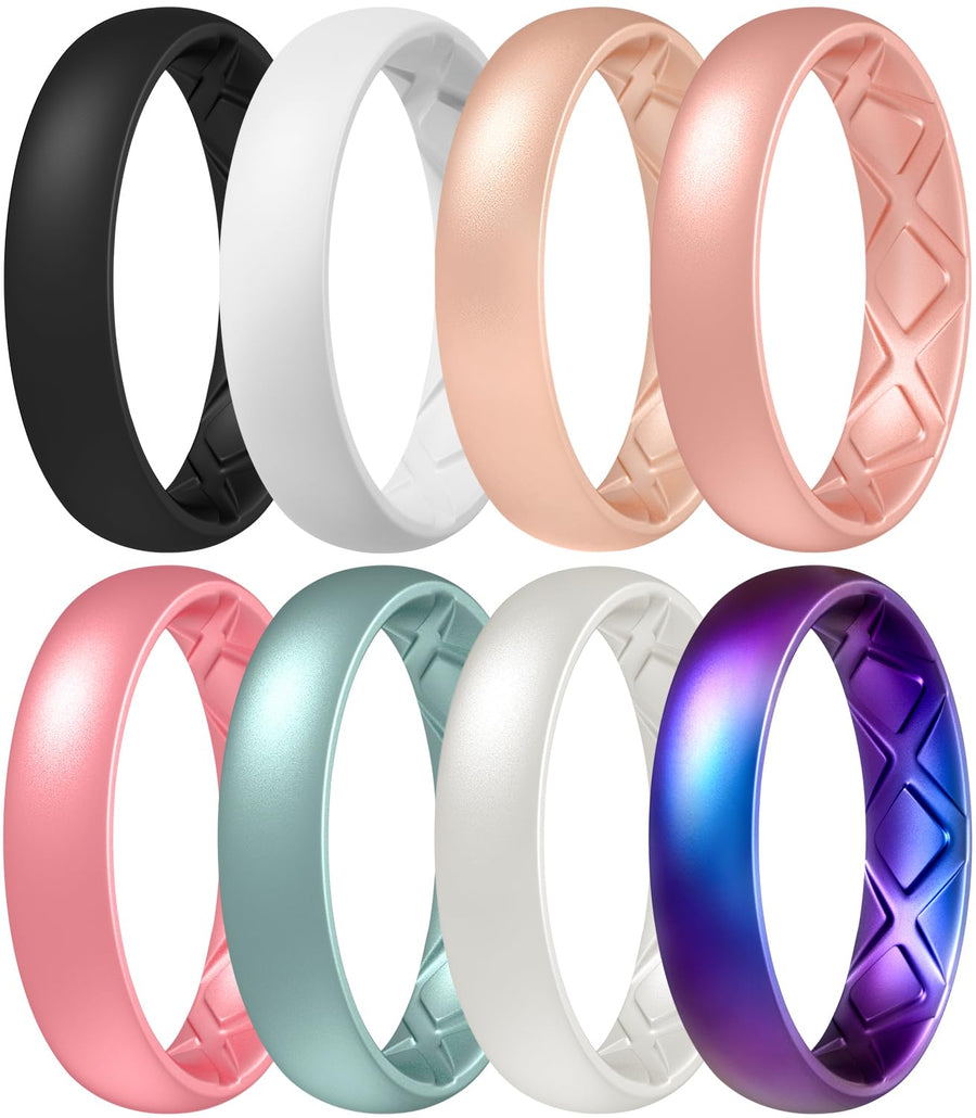 Egnaro Silicone Anniversary Ring Women, Breathable Desi