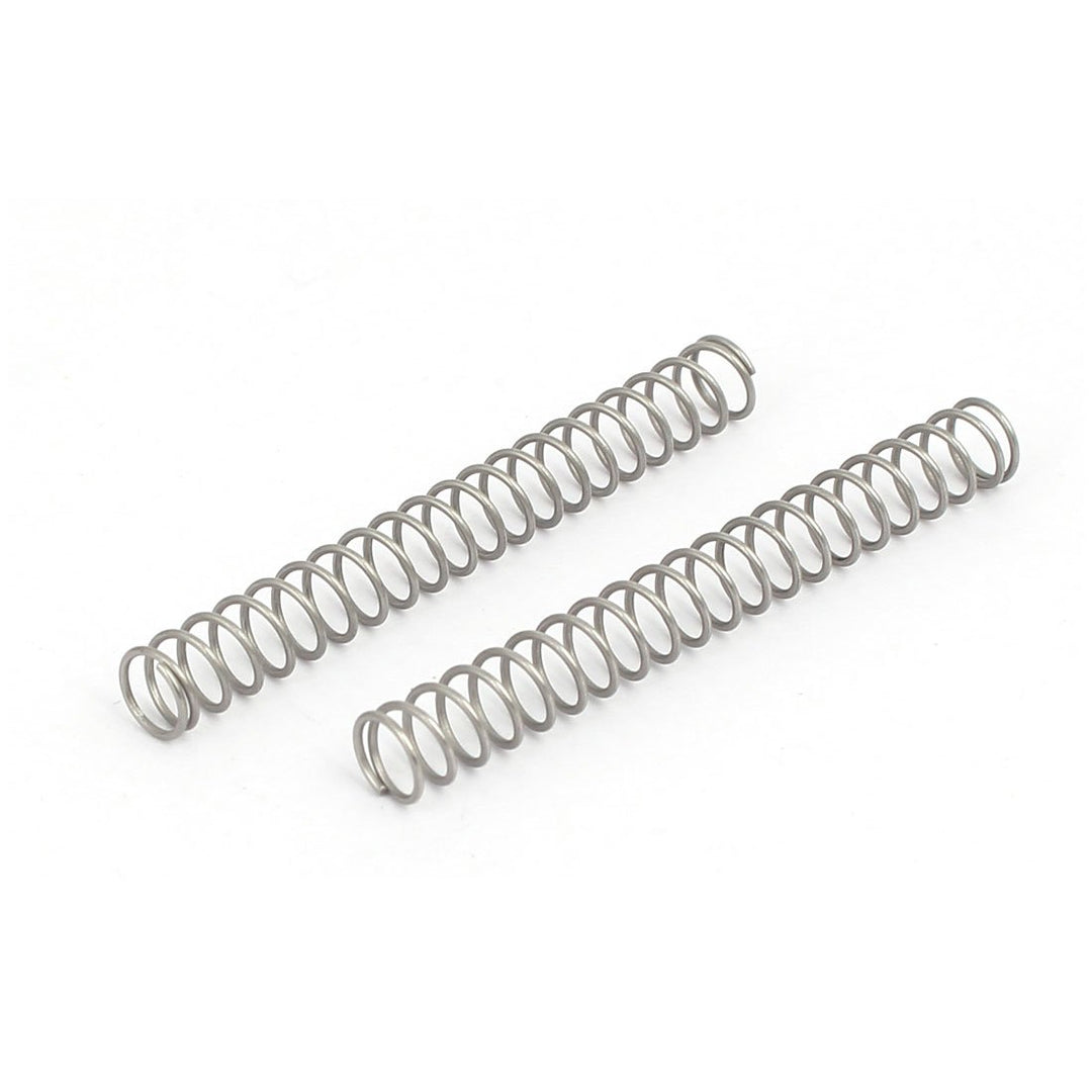 Compression Spring,304 Stainless Steel,6mm OD,0.6mm Wire Size,50mm Free Length,Silver Tone,10Pcs