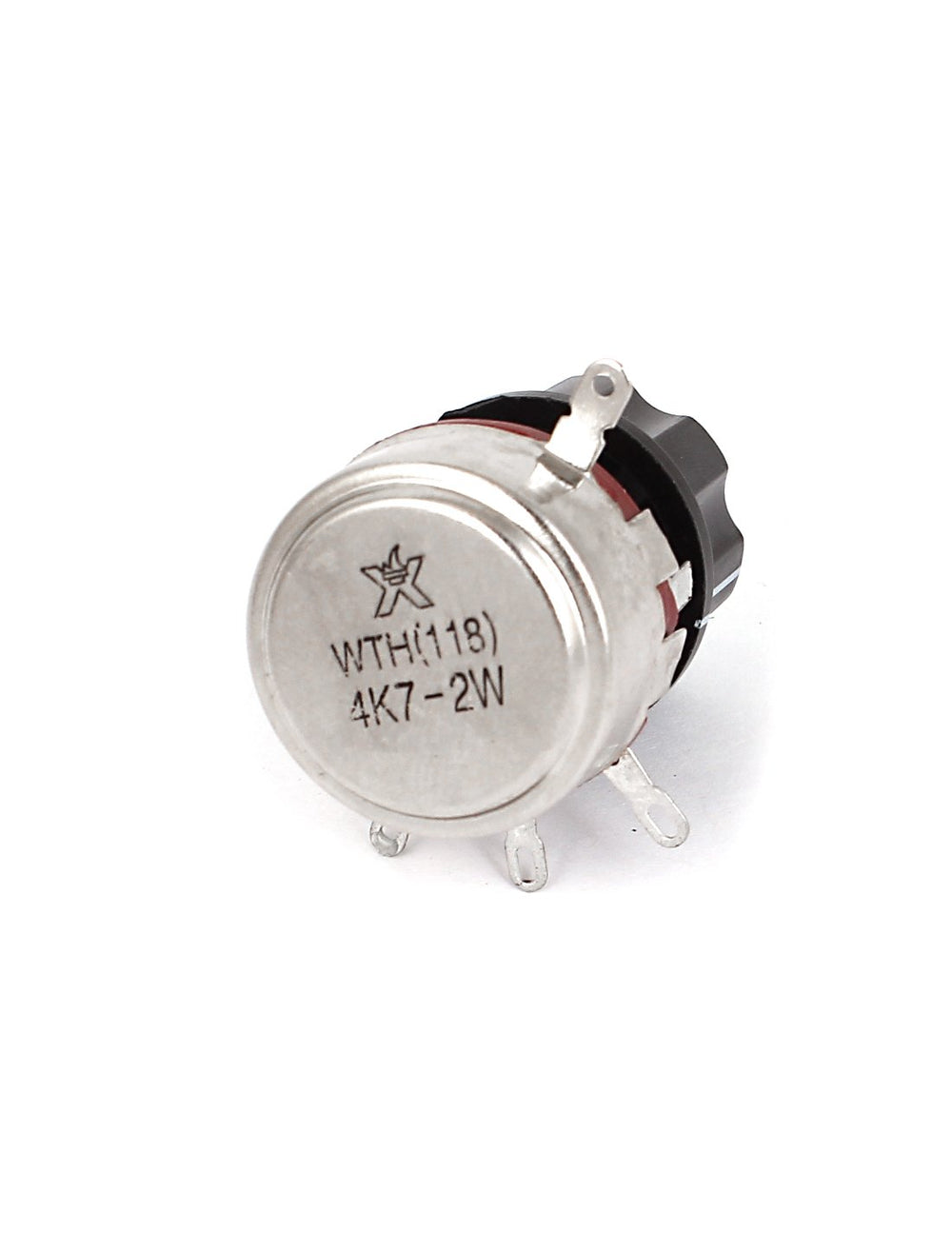 Rotary Carbon Film Potentiometer with Control Knob, WTH118-1A 2W 4K7 Ohm