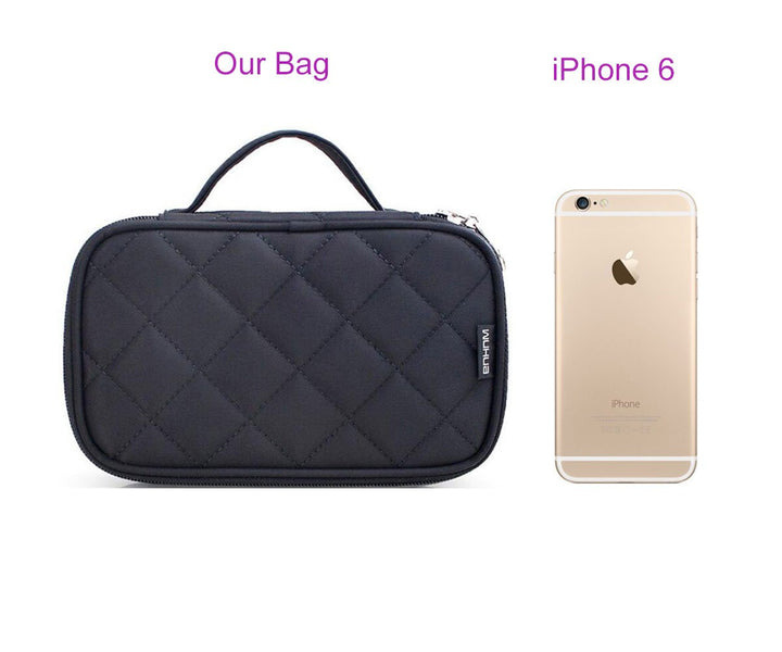 Black Size S: Onegenug Cosmetics Bag, Double Layer Makeup Bag with Mirror Beauty Makeup Brush Bags Travel Kit Organizer, Cosmetic Bag Professional Multifunctional Organiser for WOM