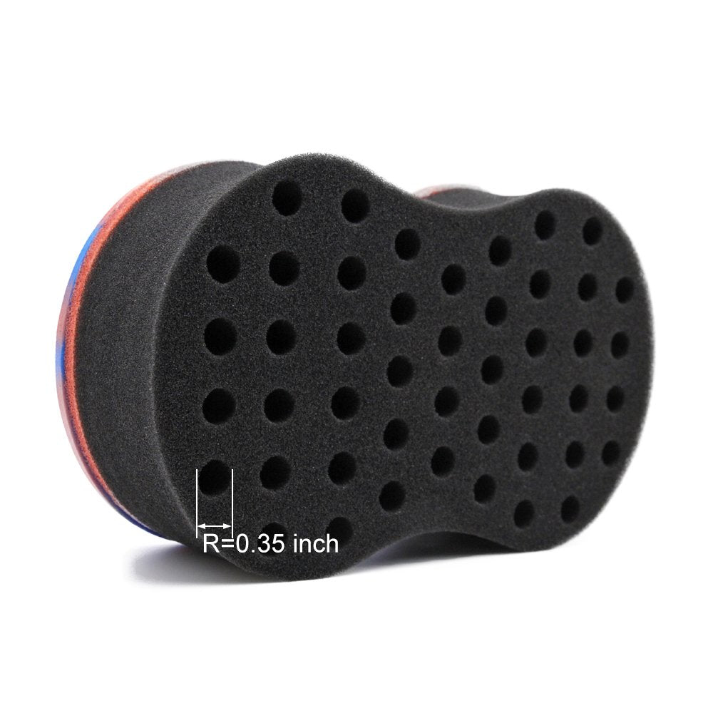 Hair Brush Sponge Twist Wave Barber Tool For Dreads Afro Locs Twist Curl Coil Black, 2 Pcs with 1 Pc Hair Pick