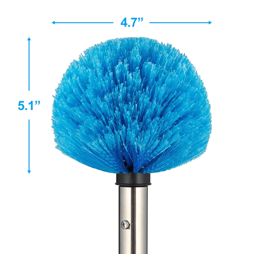Extendable Cobweb Duster with Extension Pole, Fan Cleaner Duster for Ceiling with 8ft Long Handle, Spider Web Brush Cleaning Kit for High Reach, Furniture, Indoor &amp; Outdoor Use, 96 Inch