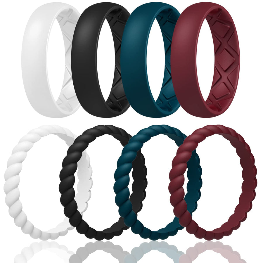 Egnaro Silicone Wedding Bands Women, Inner Arc Ergonomi