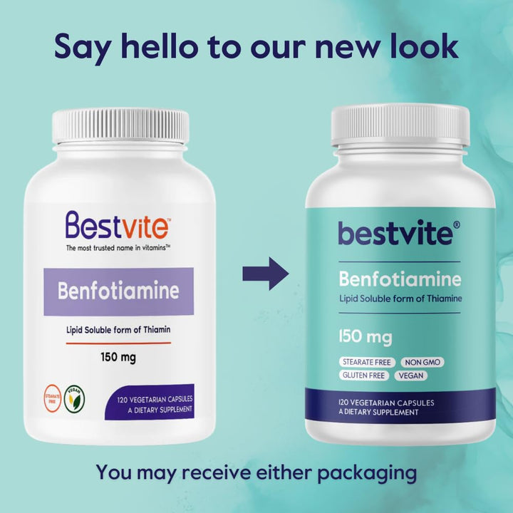 BESTVITE Benfotiamine 150mg (120 Vegetarian Capsules) N