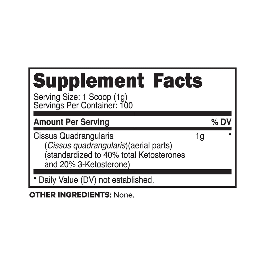 PrimaForce Cissus Quadrangularis Extract, - Unflavored Powder, 100 Grams