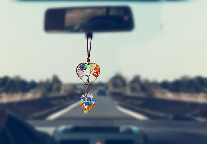 Persofine Healing Crystal Decor Tree of Life Car Hangin