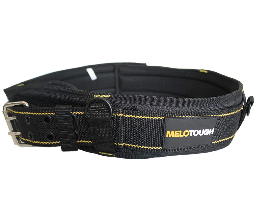 Padded Tool Belt with D ring for men construction Strong Durable Double Metal Roller Buckle,adjustable waist 28&#39;-50 &#39;thick confortable foam padding