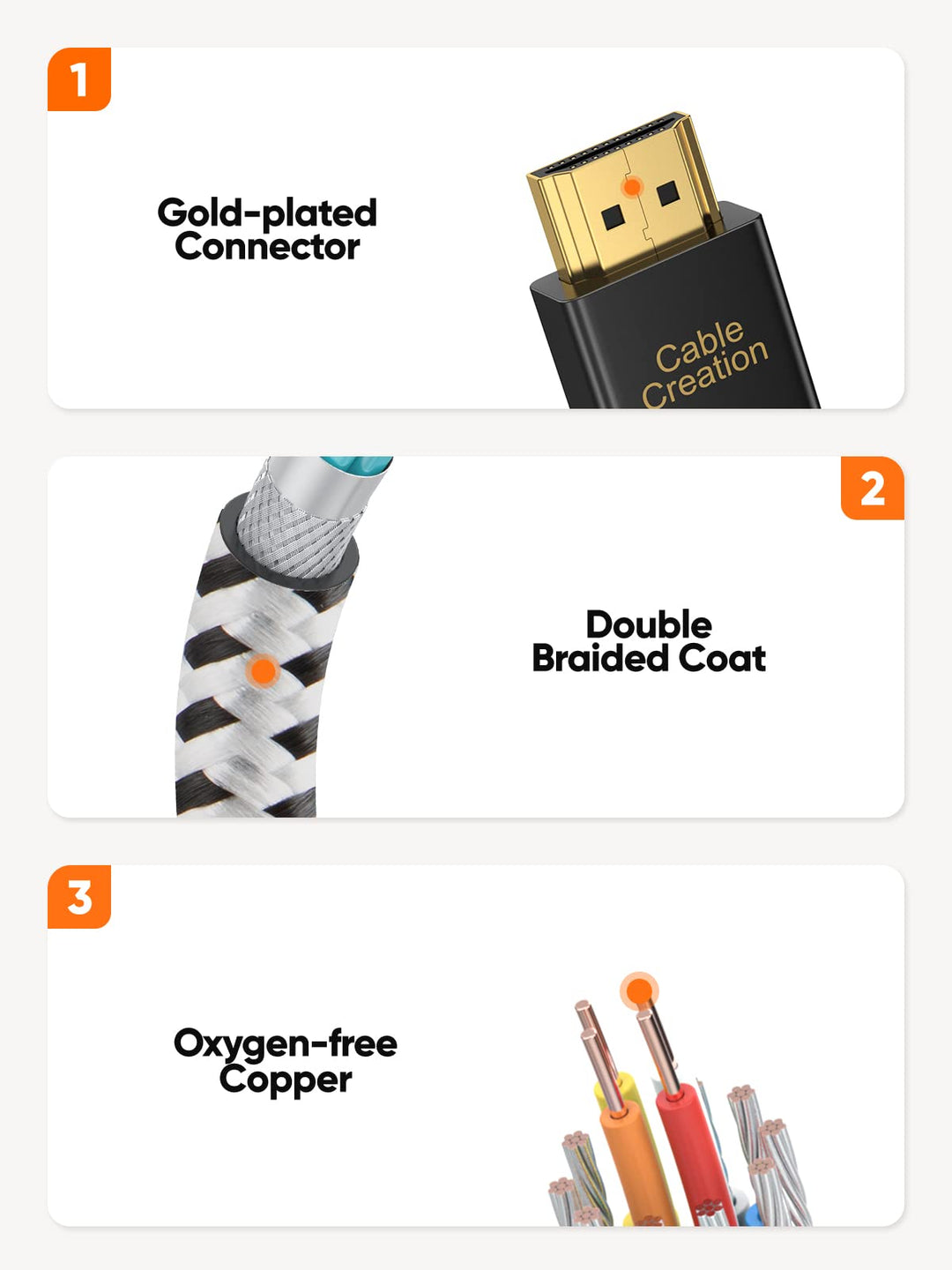 CableCreation Ultra Thin 3ft 4K HDMI Cable Male to Male