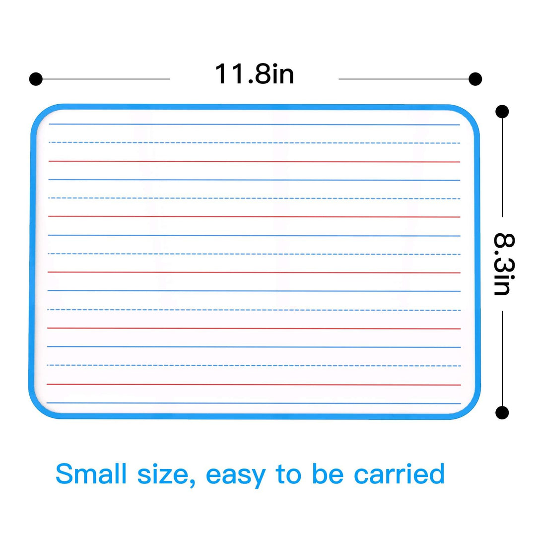Ruled Dry Erase Lapboard, Double Sided Dry Erase Board, Small Whiteboard for Kids, Dry Erase Board with Lines for Learning Writing (Set of 2)