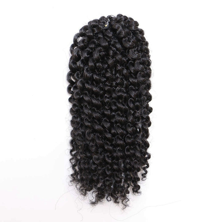 8 inch Crochet Curly Braids Hair 3pcs/pack Black Synthetic Box Braids Hair (#1B)