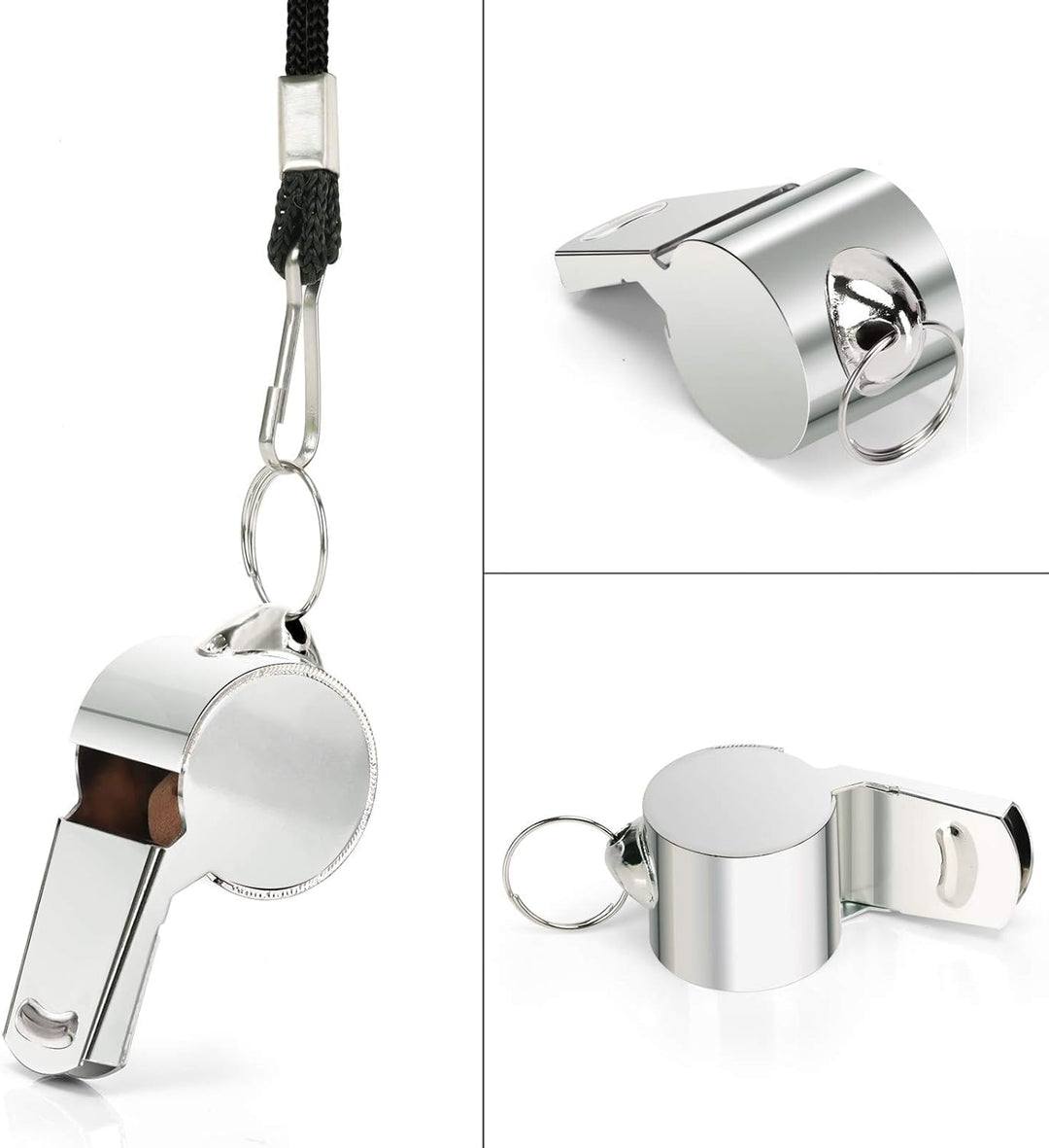 Whistle, Stainless Steel Super Loud Sports Whistle with Lanyard, Perfect for Referees, Coaches, Polices, Outdoor Sports, Emergency