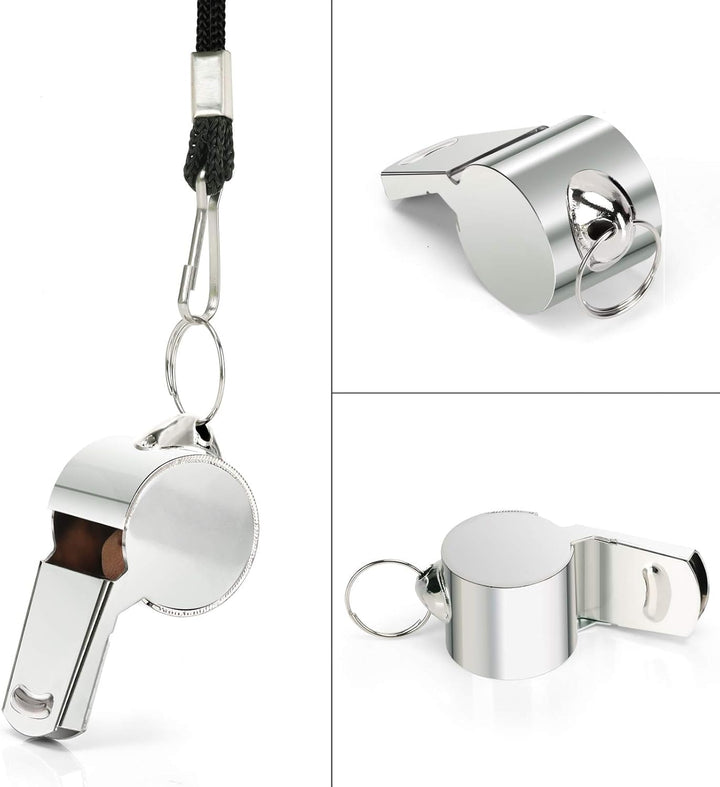 Whistle, Stainless Steel Super Loud Sports Whistle with Lanyard, Perfect for Referees, Coaches, Polices, Outdoor Sports, Emergency