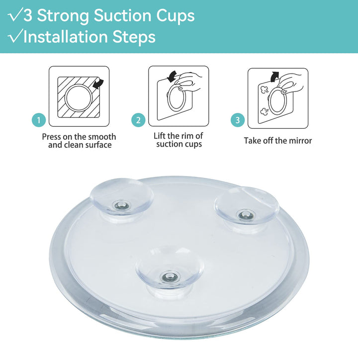 20x Magnifying Mirror with 3 Suction Cups, Use for Makeup Application, Tweezing, and Blackhead/Blemish Removal.Comes with 1PC Storage Bag, 1PC Tweezer, 1PC Reminder Card. 4Inches (Clear)