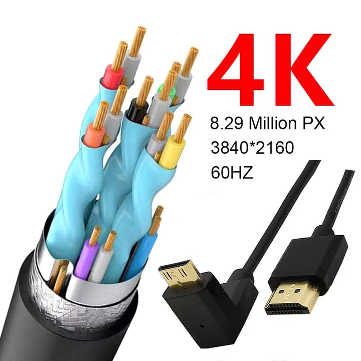 Kework 4ft HDMI 4K Coiled Cable, 90 Degree Upward Angle