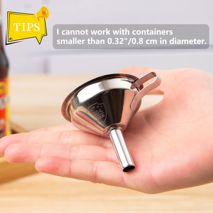 Small Funnels for Filling Bottles, Stainless Steel Smal