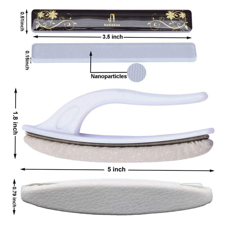 Best Washable Nano Glass Nail File with Case and Nail Wax Cream Chamois Buffer Premium Upgrade Nail Buffer and Shine Kit For Natural and Acrylic Nail Files and Buffers with Flower Box