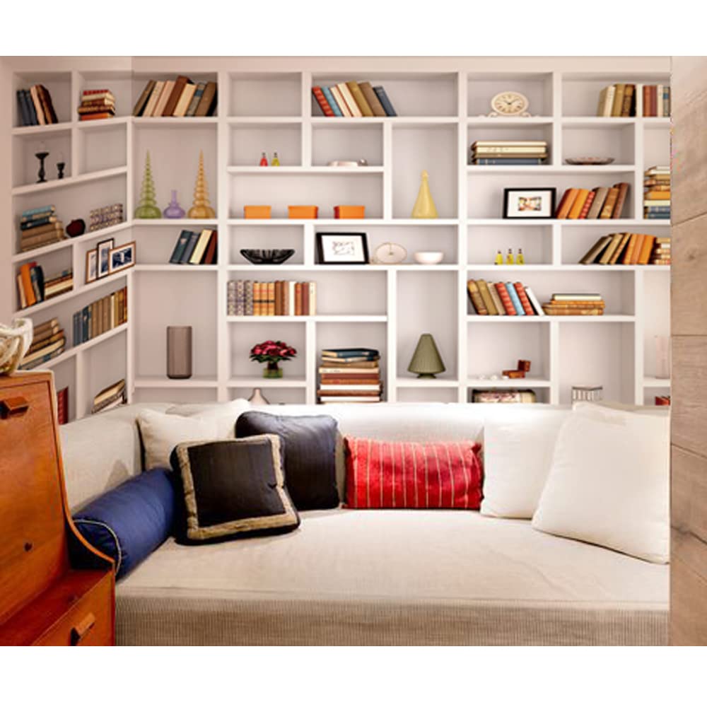 Maijoeyy 7x5ft White Bookshelf Backdrop Bookcase Backdr