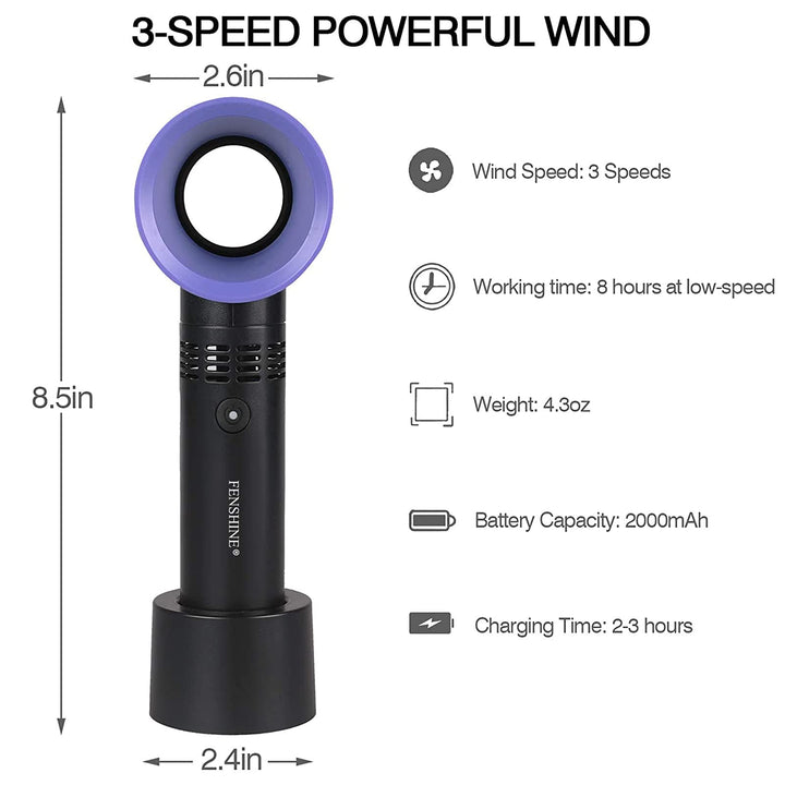 Portable USB Rechargeable Mini Fan Eyelash Fan Dryer Bladeless Handheld Fan for Eyelash Extension, Air Conditioning Blower for Essential Eyelash Extension Supplies (White 02)