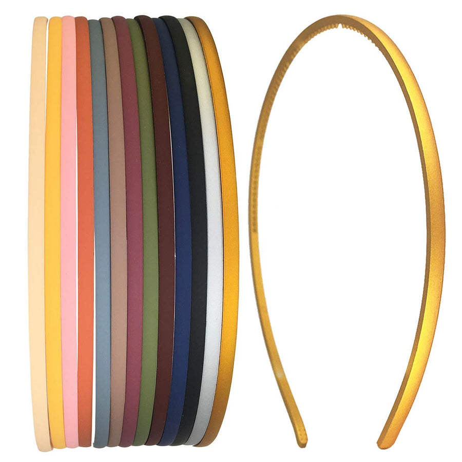 13pcs Thin Headbands for Girls Women 4mm Skinny Plastic Headbands with Teeth Simple Hard Headband For Teen Girls Kids Lady