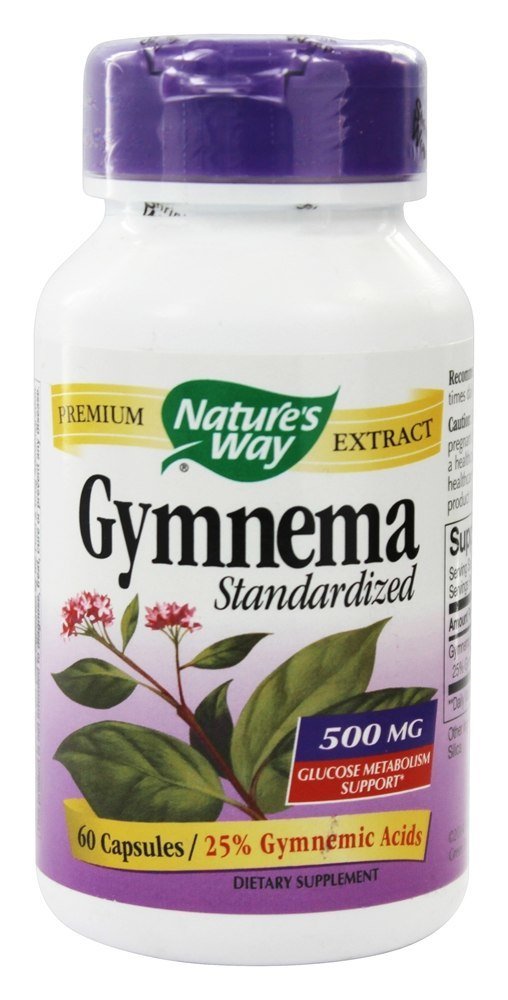 Nature&#39;s Way Gymnema Standardized, 500 mg, 60 Vegetarian Capsules, Pack of 3