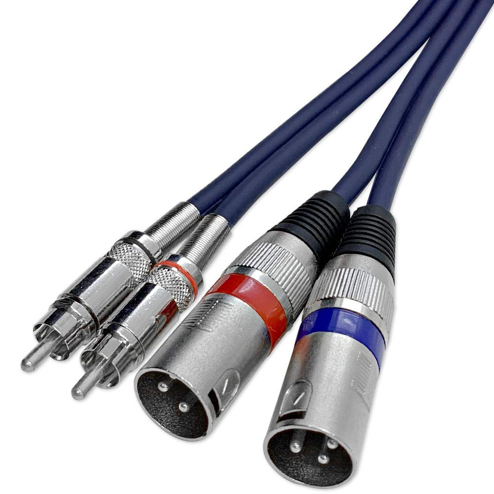 Seismic Audio - SA-2RAXRM05 - Heavy Duty 5 Foot Dual XLR to RCA Patch Cable, 2 XLR Male to 2 RCA Male Interconnect Patch Cord HiFi Stereo Pro Audio
