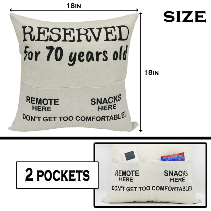 Happy 70th Birthday Gifts for Men Women, 70th Birthday Decorations, 70 Years Old Gifts, Seventy Birthday Present, Funny Birthday Throw Pillow Covers Gifts
