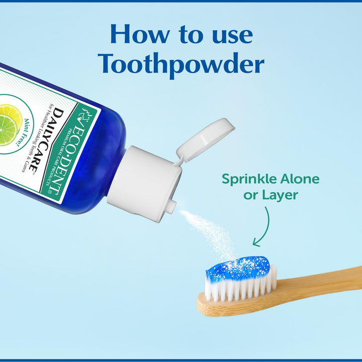 Eco-Dent Daily Care Baking Soda Toothpowder, Lemon-Lime