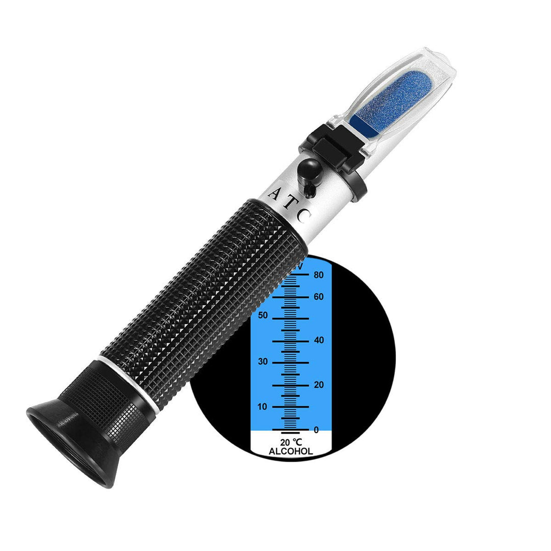 Handheld Alcohol Refractometer, 0~80% Alcohol Content Measurement Tool Tester for Spirits Distilled Ethanol with Water Like Whiskey, Brandy;Used in Scientific Research, Alcohol Purchase