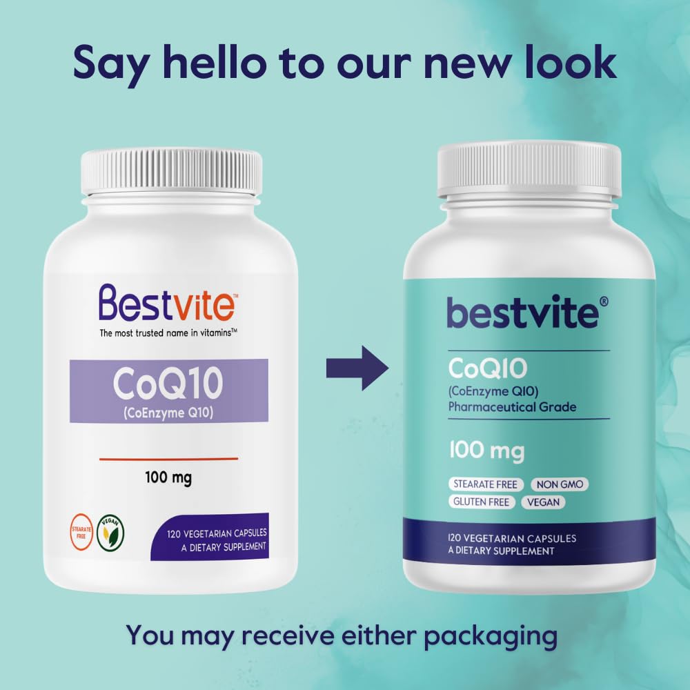 BESTVITE Coenzyme CoQ10 100mg (120 Vegetarian Capsules)