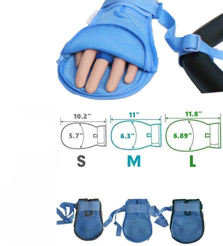 CHOYTONG Safety Dementia Restraint Mitts, Hands Finger Control Glove, Prevent Scratching for Elderly Patient, 2 Pcs (M)