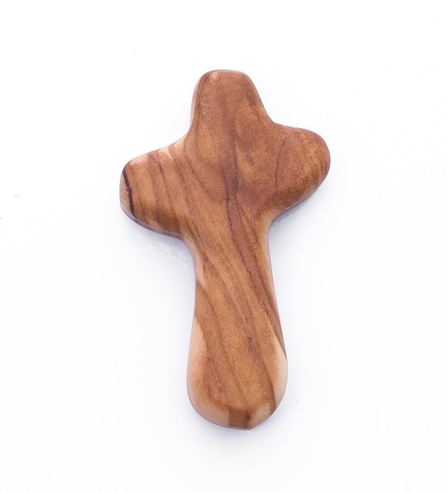 Zuluf Olive Wood Holding Cross Hand Made From Bethlehem