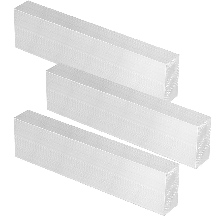 3 PCS 1 x 2 Inch Aluminum Bar, 8 Inch Long +0/-.05 Inch Aluminum 6061 Flat Bar Block Solid Mill Stock, General Purpose Aluminum Tooling Flat Bar Stock for Milling Lathe Work, 25 x 50 x 200MM