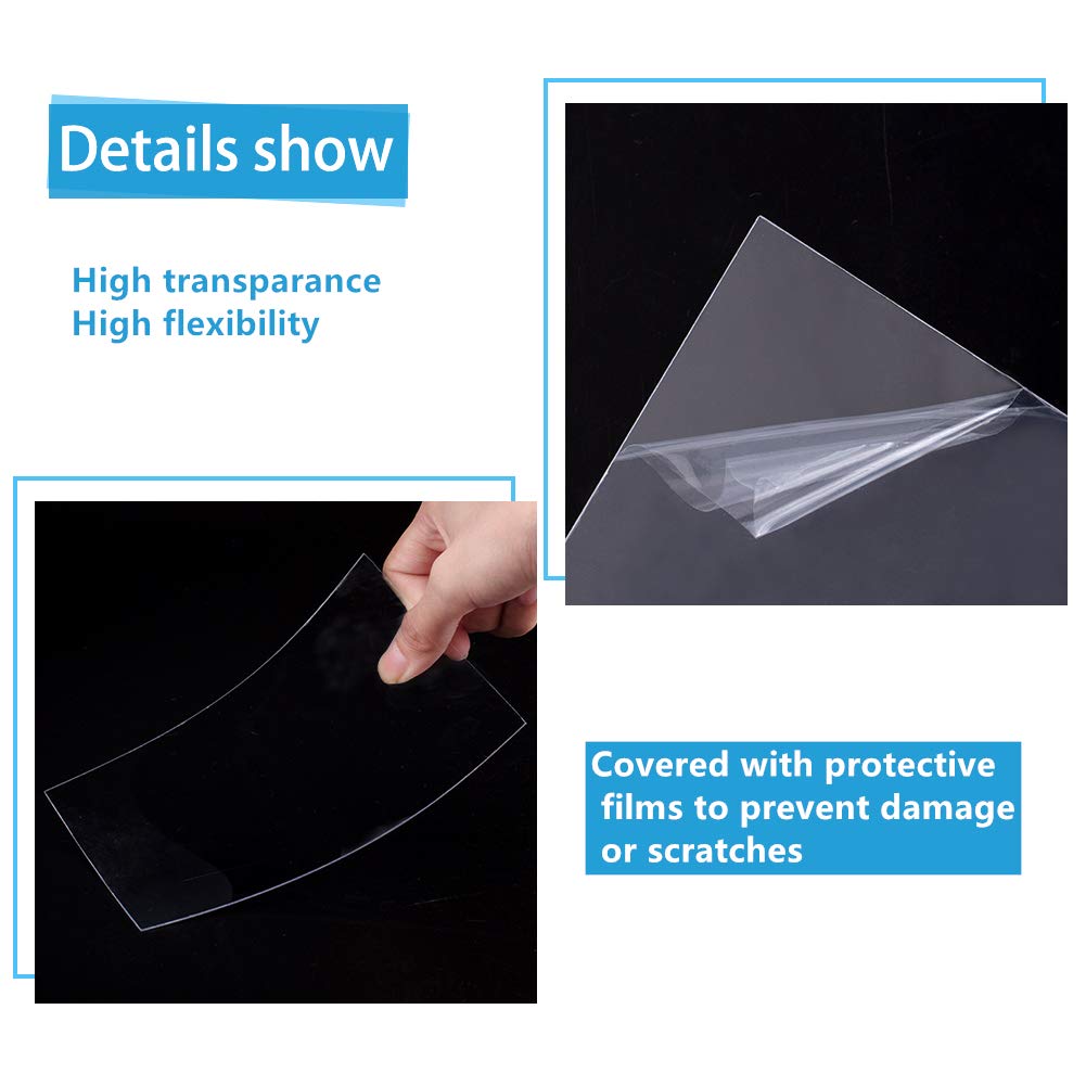 OLYCRAFT 20 Packs 6x4 Inch Acrylic Sheets 0.5~0.9mm Thi