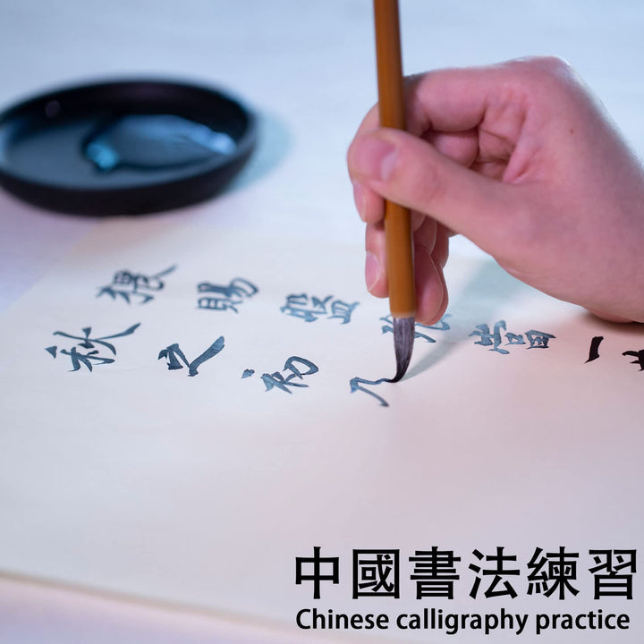 Chinese Blank Xuan Paper Raw, Calligraphy Brush Ink Writing Sumi Rice Paper Without Grids, White Sheng Xuan Paper for Beginner &amp; Intermediate Practice Painting Techniques (30 Sheets)