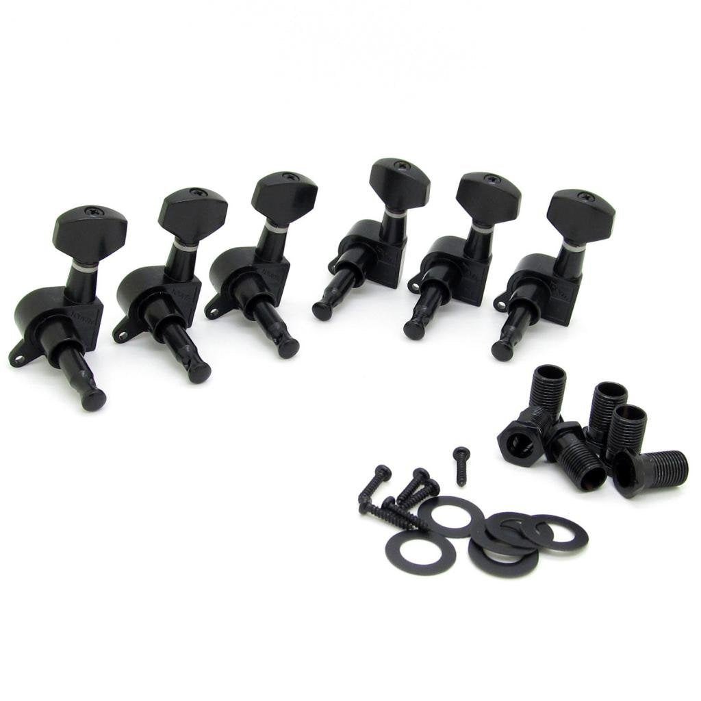 6R Right Black Electric Guitar String Tuning Pegs Keys Tuners for Strat Tele