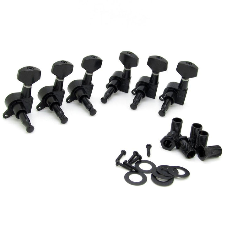 6R Right Black Electric Guitar String Tuning Pegs Keys Tuners for Strat Tele