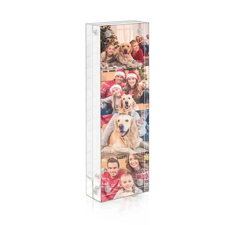 Photo Booth Acrylic 2x6 Picture Frame, Double Sided Mini Block Desktop Display