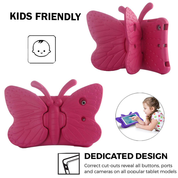 Kids Case for Apple iPad Mini 5/4/3/2/1 7.9 inch Only, Lightweight Shockproof EVA Foam Stand Cover for iPad Mini, Mini 5 (2019), Mini 4, iPad Mini 3rd Generation, Mini 2 Tablet - Butterfly Rose