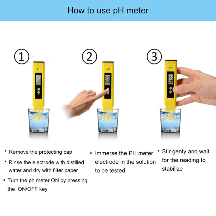 Digital PH Meter Water Quality Tester for Food Brewing 