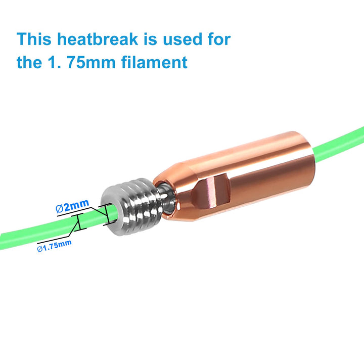 4PCS All Metal Smooth Heatbreak Upgrade Titanium and Copper Bimetal Throat Nozzle for Ender 3 V2 Ender 3 Pro CR10 3D Printer Hotend