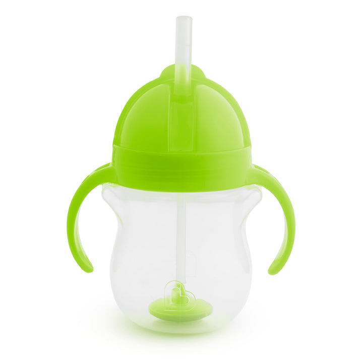 Munchkin® Any Angle™ Sippy Cup for Toddlers, Weighted Straw Trainer Cup with Click Lock™ Lid, 7 Ounce, Green